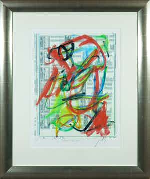 JAS - Zeefdruk, Beursman - Ingelijst verkocht voor € 50!