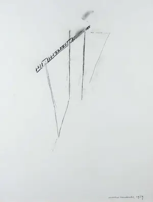 Marten Hendriks - Houtskooltekening, Zonder titel - Ingelijst kopen? Bied vanaf 80!