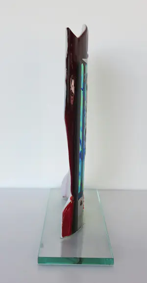 Bert Grotjohann - Glas, Kleurrijk abstract glazen object kopen? Bied vanaf 150!