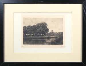 Jan Hillebrand Wijsmuller - Ets, Bomenlandschap verkocht voor € 1!