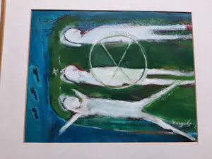 Astrid Engels - Olieverf op papier, Titel, "Egyptenne XXV kopen? Bied vanaf 40!