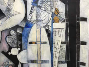 Eva van der Vaart - van Steenbergen - figuratief olieverfschilderij in houten lijst (Groot!) kopen? Bied vanaf 135!