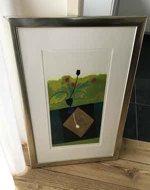 Jan Peter van Opheusden - Handgesigneerde zeefdruk z.t. - Ingelijst verkocht voor € 1!