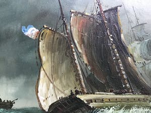 Niet of onleesbaar gesigneerd - Drie zeilschepen kopen? Bied vanaf 1!