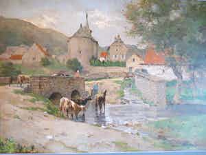 Paul Hermanus - Dorpsgezicht met koeien verkocht voor € 120!