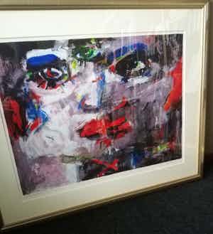 Charlotte Molenkamp - Masker (Gezicht) prachtig ingelijst verkocht voor € 145!