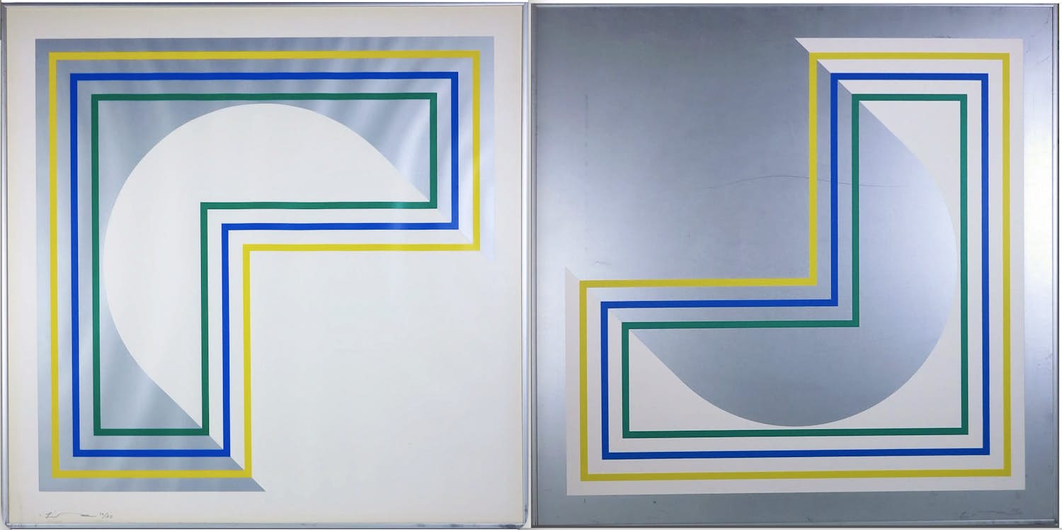 Cyril Lixenberg - Set van 2 zeefdrukken, Vorm/ tegenvorm - Ingelijst kopen? Bied vanaf 60!