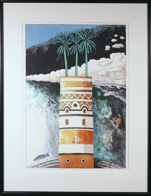 Gert Strengholt - Litho, Shibam - Ingelijst kopen? Bied vanaf 1!