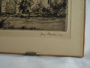 Jan Poortenaar - 2 x Ets , Molen en Kasteel – gesigneerd – ca 1930 kopen? Bied vanaf 35!