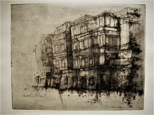 Dirkje Kuik - Bijzonder grote Ets "Utrecht hamburgerbrug en Nieuwe gracht" gesigneerd kopen? Bied vanaf 52!