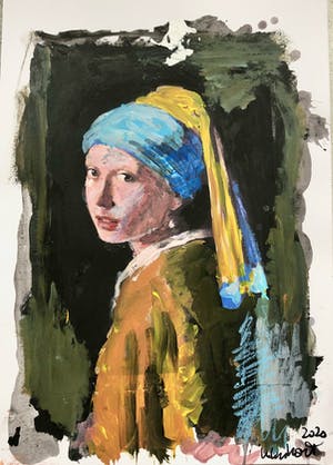 Peter Klashorst - Het meisje met de parel (naar Johannes Vermeer) kopen? Bied vanaf 1!