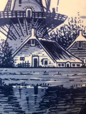 Vest Keramiek Gouda - handgeschilderd bord - de Pyramide Gouda - molen / Zuiderzee kopen? Bied vanaf 1!