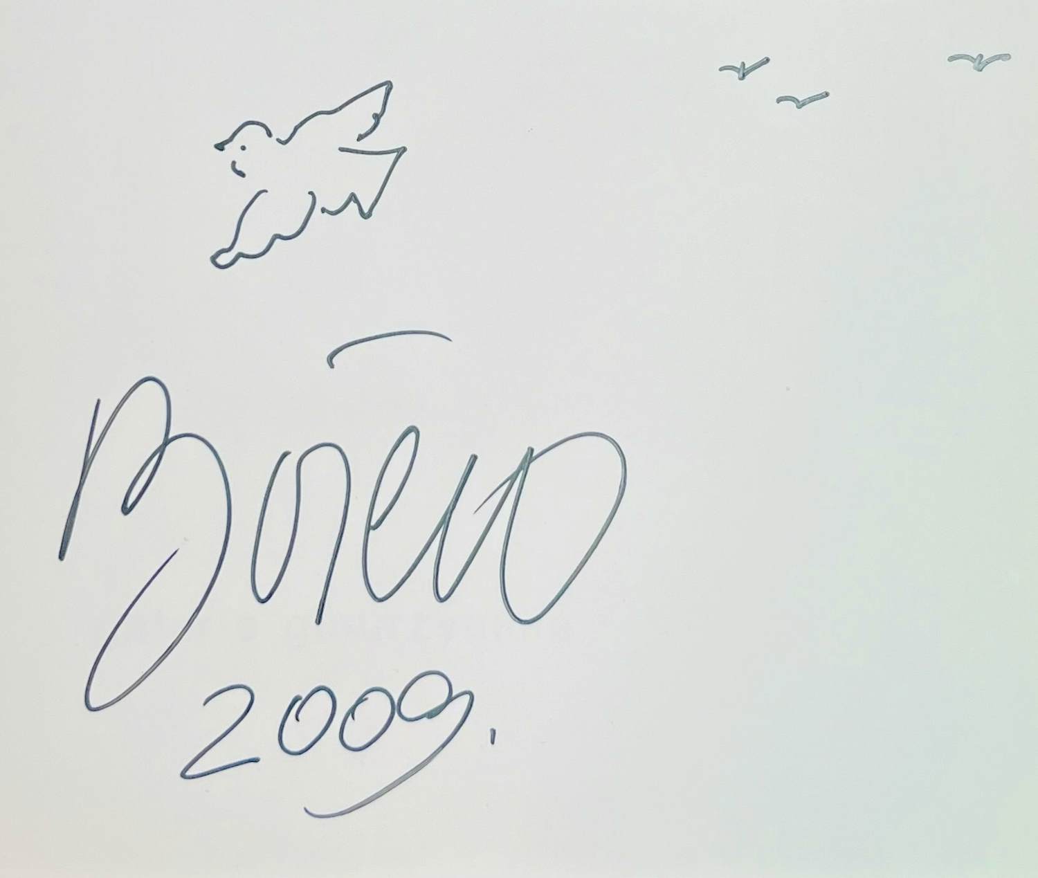 Fernando Botero - Uniek: Tekening vogel - in viltstift - in gesigneerd boek "Het Circus" verkocht voor € 380!