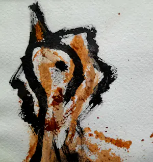 Anton Heyboer - Kip - Inkt en klei op geschept papier - 1995 - 35 x 26 cm - ingelijst kopen? Bied vanaf 135!