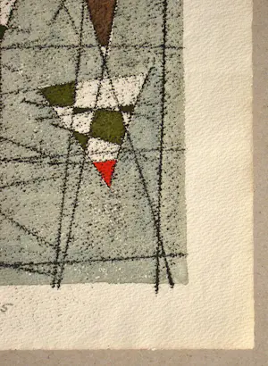 Jean Leppien - Trois cales suspendus - 1955 - Houtsnede met handkleuring - Handgesigneerd kopen? Bied vanaf 250!