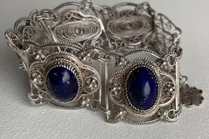 Zilver - Armband met ring - 925 - Lapis Lazuli - filigrain kopen? Bied vanaf 70!
