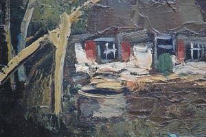 Niet of onleesbaar gesigneerd - Landschap met boerderijen - Olieverf op doek kopen? Bied vanaf 10!