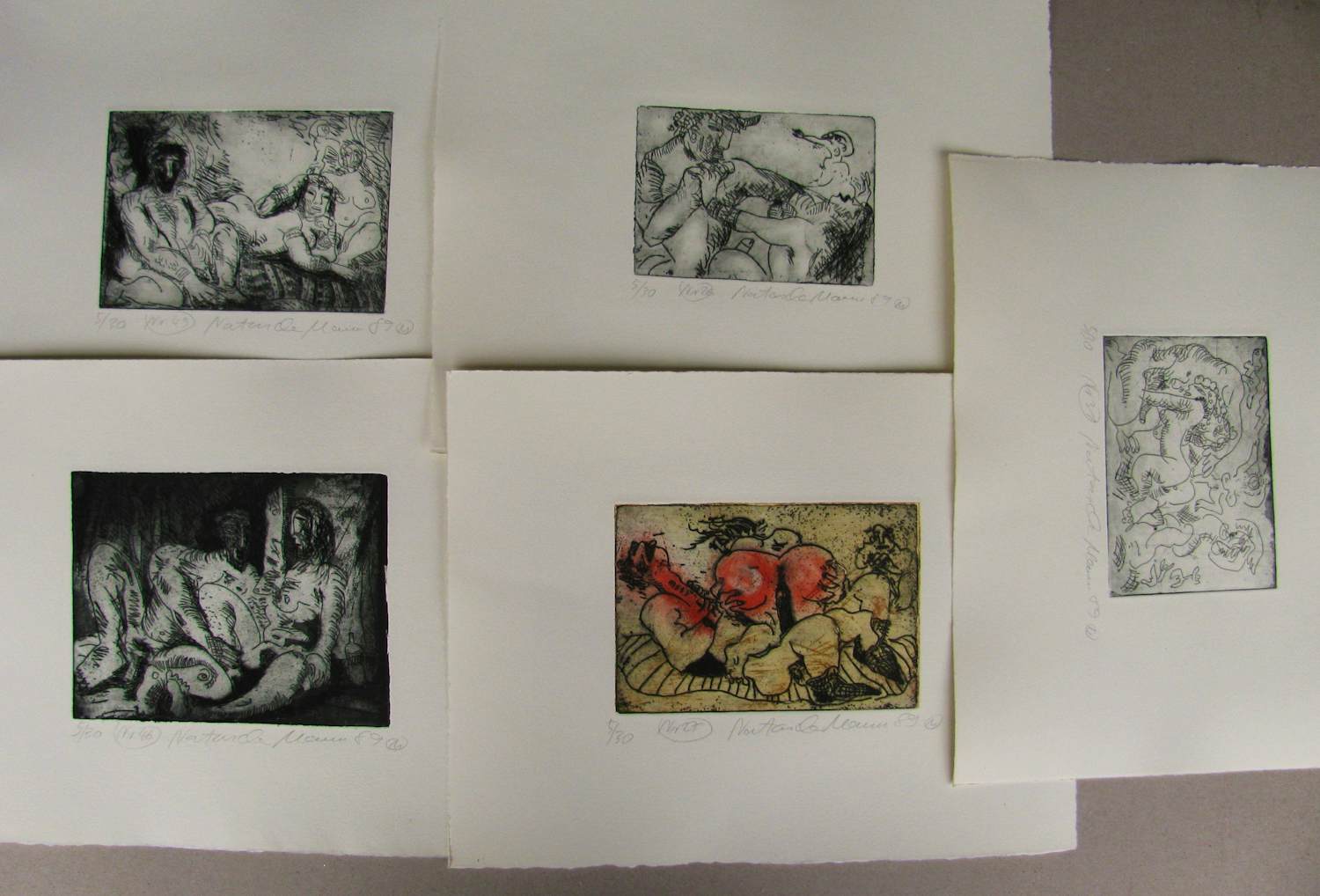 Natascha Mann - 5 RADIERUNGEN - EROTIK - SIGNIERT 1989 kopen? Bied vanaf 200!