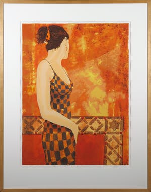 Willem van Scheijndel - Zeefdruk, She was looking back to see if... - Ingelijst kopen? Bied vanaf 70!
