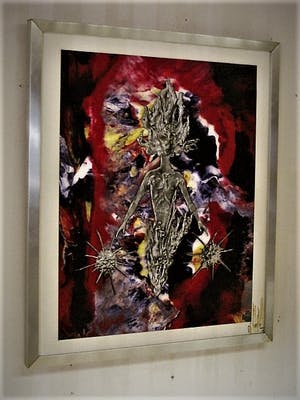 Niet of onleesbaar gesigneerd - Intrigerende gemengde Techniek - Tin op Foto - Sun-God - gesigneerd kopen? Bied vanaf 1!