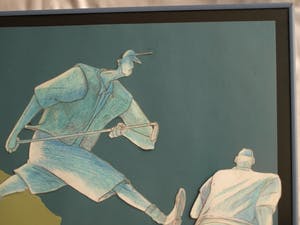 Guido van Driel - Ingelijste collage & tekening , “Golfers 1” – 1993 kopen? Bied vanaf 90!