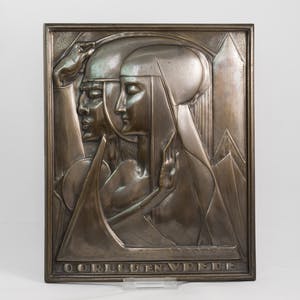 Brons (Onbekend) - Bronzen bas-relief, ontwerp J. Toorop kopen? Bied vanaf 900!