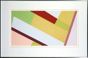 André Heurtaux - Zeefdruk, Geometrisch abstracte compositie - Ingelijst verkocht voor € 50!