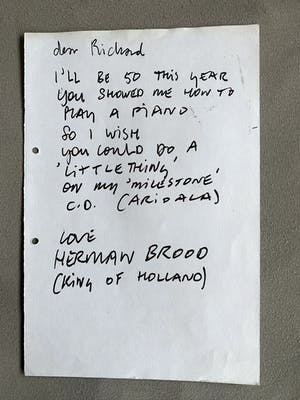 Herman Brood - Brief aan Little Richard kopen? Bied vanaf 200!