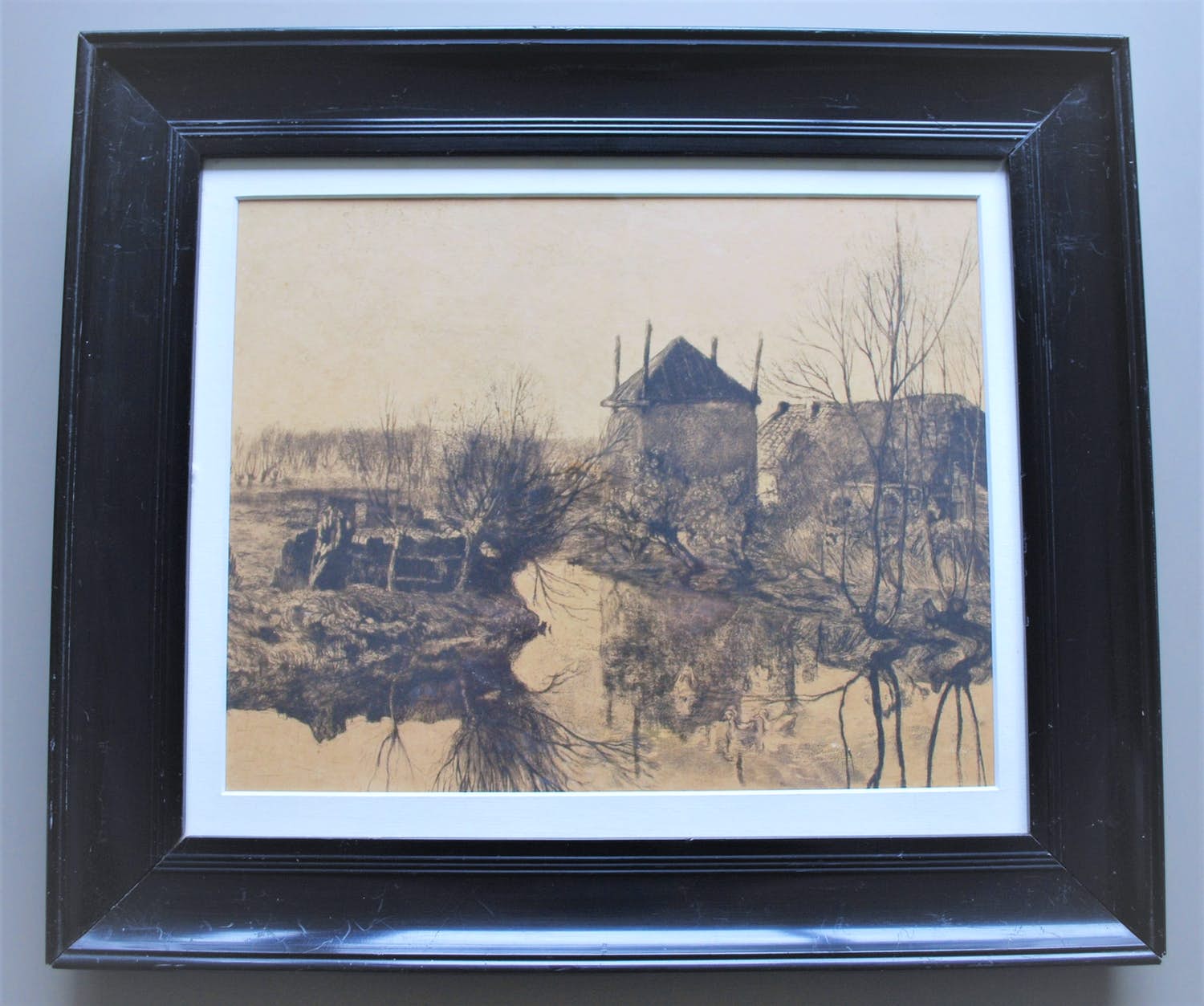Antoon Derkzen van Angeren - Landschap met hooiberg - ets, 1904 kopen? Bied vanaf 45!