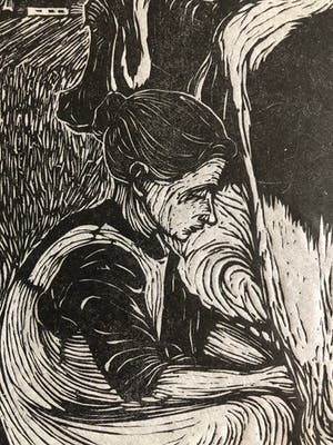 Jan Mankes - Houtsnede Koemelkster kopen? Bied vanaf 250!