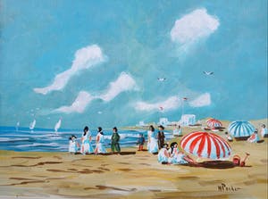 Henk Poeder - Scheveningen strand gezicht kopen? Bied vanaf 100!
