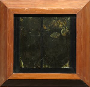 Dagmar Lampe - Gemengde techniek op paneel, Foetus kopen? Bied vanaf 1!