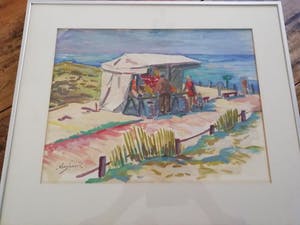Kees Jansen - Strandtent bij Bergen aan Zee..... kopen? Bied vanaf 110!