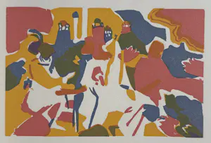 Wassily Kandinsky - Orientalisches - Original-Farbholzschnitt 1913, Werkverz. dfxRoethel 106 kaufen? Bieten Sie von 120!