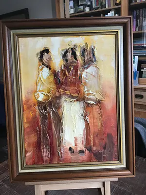 Niet of onleesbaar gesigneerd - Man met twee vrouwenn kopen? Bied vanaf 1!