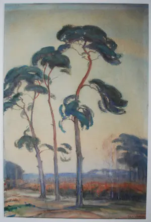 Johan Meijer - landschap in 't Gooi - ingelijste aquarel kopen? Bied vanaf 100!