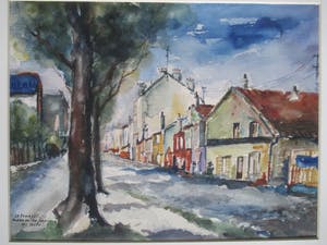 Wim Motz - Aquarel Le Bourget kopen? Bied vanaf 70!