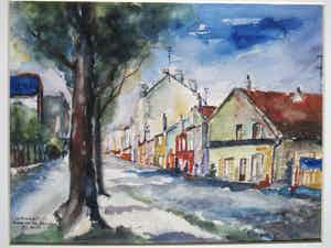 Wim Motz - Aquarel Le Bourget verkocht voor € 70!