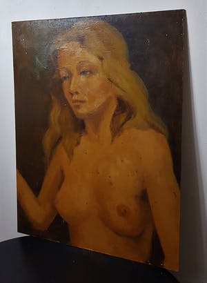 Niet of onleesbaar gesigneerd - Een vrouw naakt portretje kopen? Bied vanaf 1!