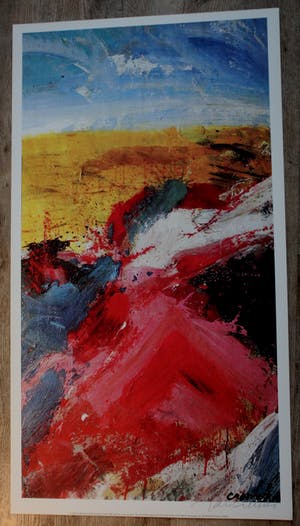 Jan Cremer - Grote kleurrijke litho: Gobi I - 1988 kopen? Bied vanaf 199!