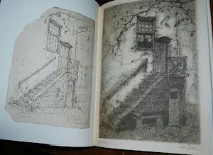 Anton Pieck - De Trap (Montfoort) 1916 - ets in bruin - een van de eerste afdrukken kopen? Bied vanaf 350!