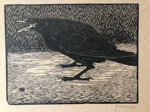 Jan Mankes - Houtsnede Zwarte Kraai - Gesigneerd - 1918 kopen? Bied vanaf 395!