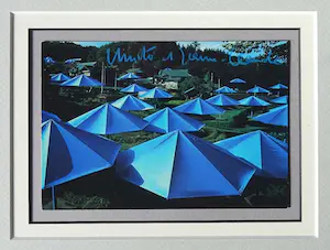 Christo - Project The Blue Umbrellas Japan - 1984/91 - handgesigneerd -ready to frame kopen? Bied vanaf 129!