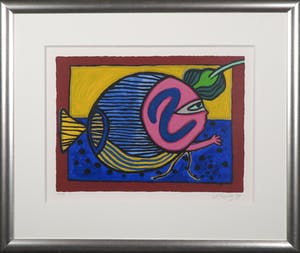 Corneille - Zeefdruk, Poisson euphorique- Ingelijst kopen? Bied vanaf 150!