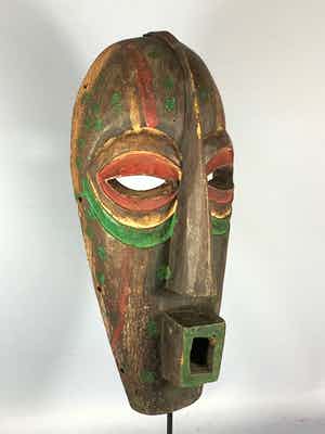 Luba - Tribal used African mask from the Luba - Congo. verkocht voor € 45!