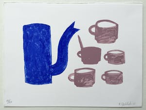 Klaas Gubbels - zeefdruk ‘Blauwe kan met kopjes’ - 2005 - oplage XX. kopen? Bied vanaf 275!