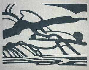 Paul Overhaus - Houtsnede op Japans papier, Zee kopen? Bied vanaf 1!