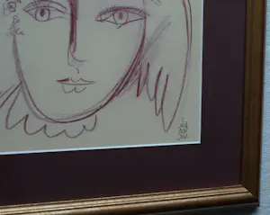 Geert Jan Jansen - Ingelijste potloodtekening , ‘Eerbetoon aan Pablo Picasso’ - Lijst, 38 x 46½ cm kopen? Bied vanaf 150!