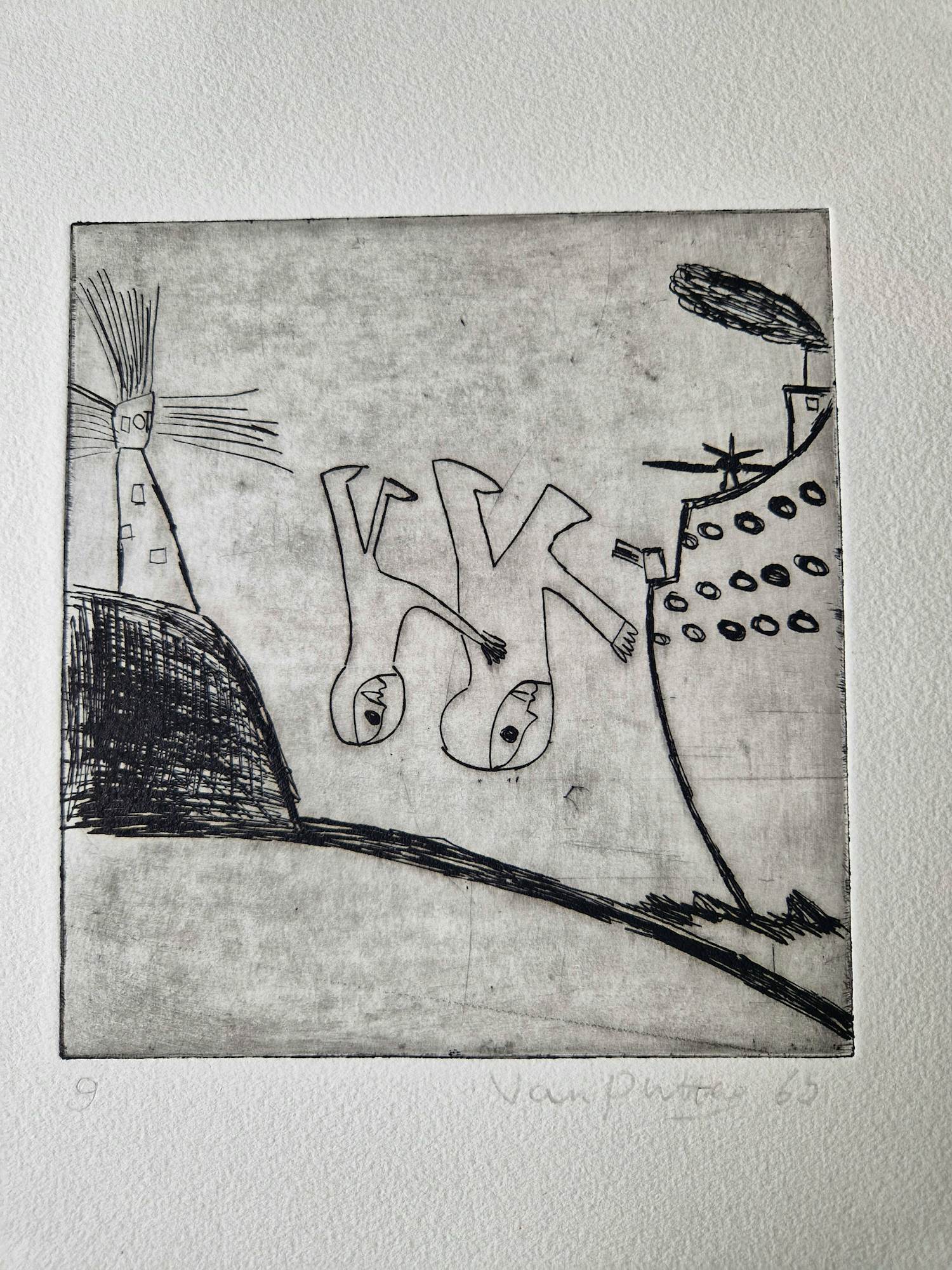 Theodoor Herbert van Putten - Leuke - in zeer kleine oplage gemaakte serie van 6 Etsen "Maanreis" kopen? Bied vanaf 35!