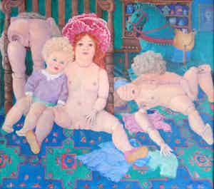 Niet of onleesbaar gesigneerd - Dolls gone wild verkocht voor € 10!